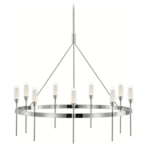 Visual Comfort Signature Collection Peter Bristol Overture Medium Chandelier in Nickel by VC Signature PB5030PN-CG
