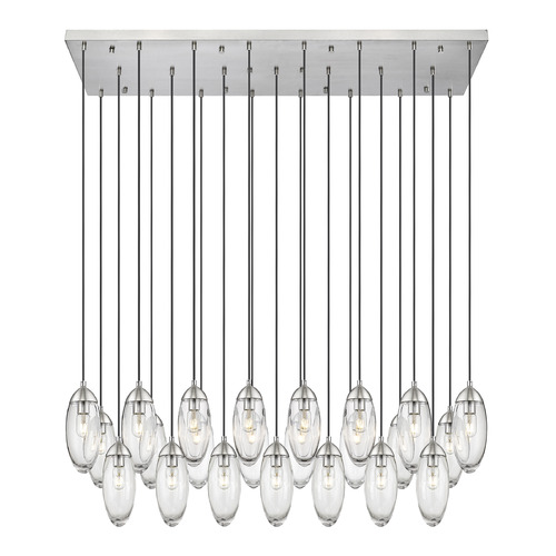 Z-Lite Arden Brushed Nickel Multi-Light Pendant with Oblong Shade