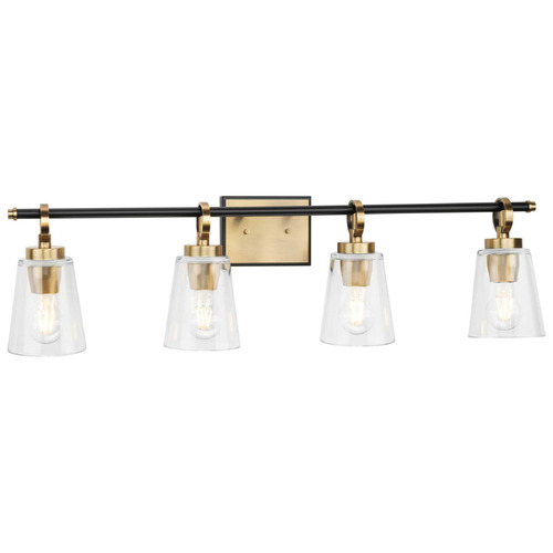 Progress Lighting Cowan 4-Light Vintage Brass Vanity Light
