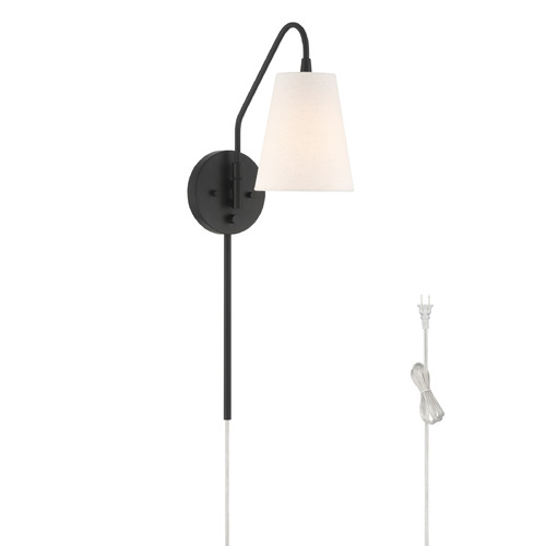Hunter Fan Company Hunter Fan Company Valley Park Matte Black LED Plug and Cord Wall Lamp 48174