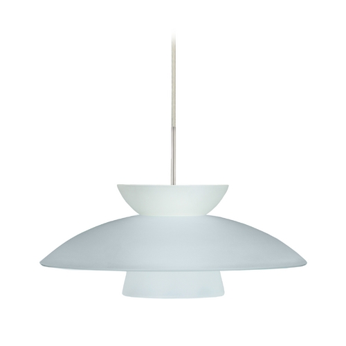 Modern Pendant Light Frosted Glass Satin Nickel by Besa Lighting