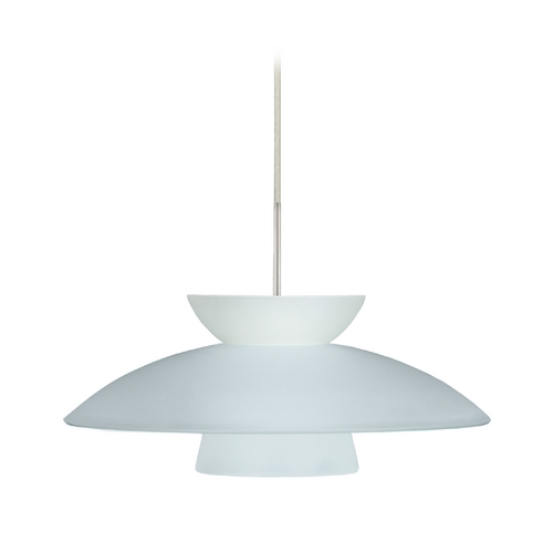 Besa Lighting Modern Pendant Light Frosted Glass Satin Nickel by Besa Lighting 1JT-451325-SN