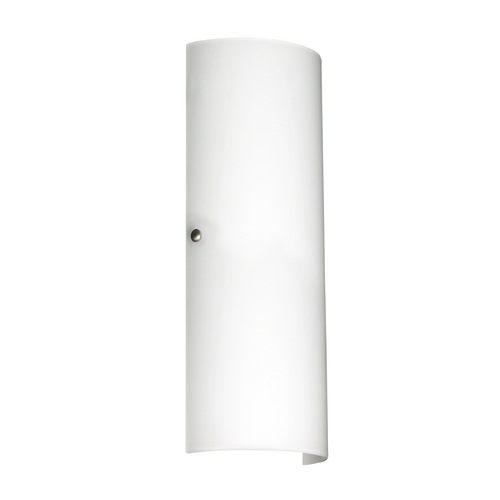 Besa Lighting Sconce Wall Light White Glass Satin Nickel by Besa Lighting 819307-SN