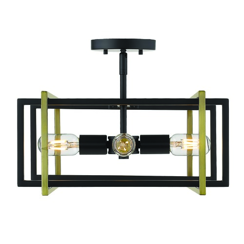 Tribeca Black Semi-Flush Mount by Golden Lighting