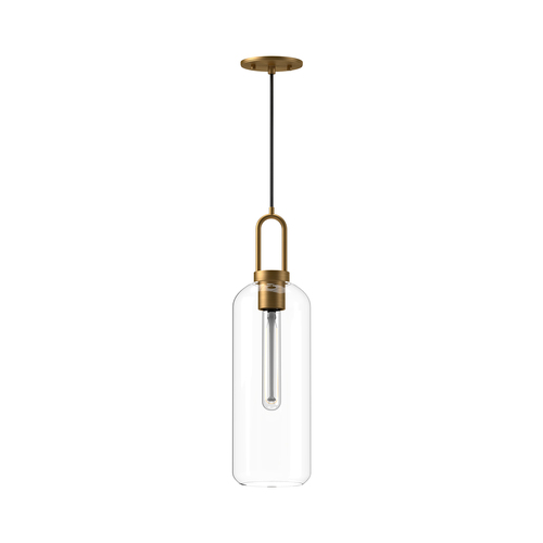 Alora Lighting Soji Aged Gold Mini-Pendant Light with Cylindrical Shade