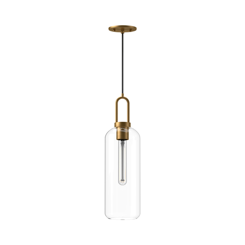 Alora Lighting Alora Lighting Soji Aged Gold Mini-Pendant Light with Cylindrical Shade PD401606AGCL