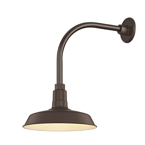 Recesso Lighting by Dolan Designs Bronze Gooseneck Barn Light with 12-Inch Shade BL-ARML-BZ/BL-SH12-BZ