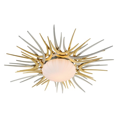 Helios Flush Mount in Gold & Silver Leaf by Corbett Lighting