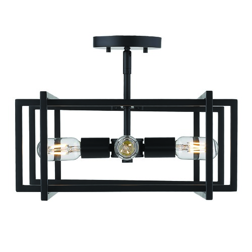 Golden Lighting Tribeca Black Semi-Flush Mount by Golden Lighting 6070-SFBLK-BLK