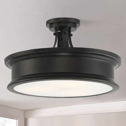 Watkins Classic Bronze Semi-Flush Mount by Savoy House