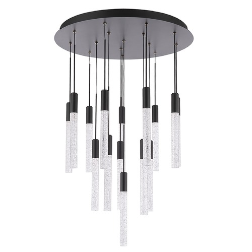 Modern Forms by WAC Lighting Magic Black LED Multi-Light Pendant by Modern Forms PD-35615-BK