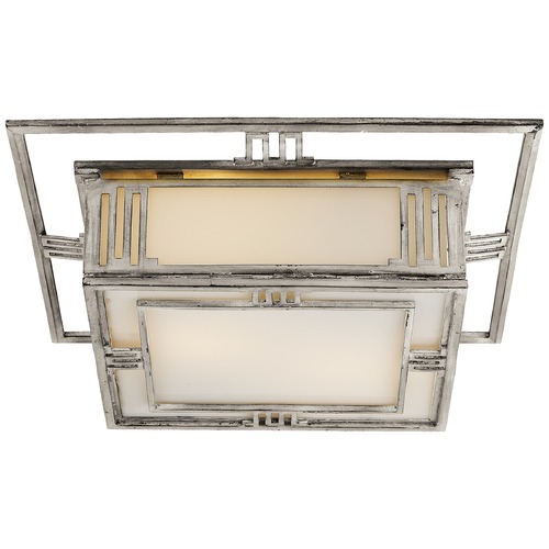 Visual Comfort Signature Collection Thomas OBrien Enrique Flush Mount in Silver Leaf by Visual Comfort Signature TOB4220BSL