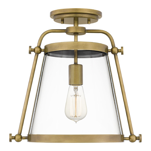 Quoizel Lighting Cardiff Semi-Flush Mount in Weathered Brass by Quoizel Lighting QFL5344WS