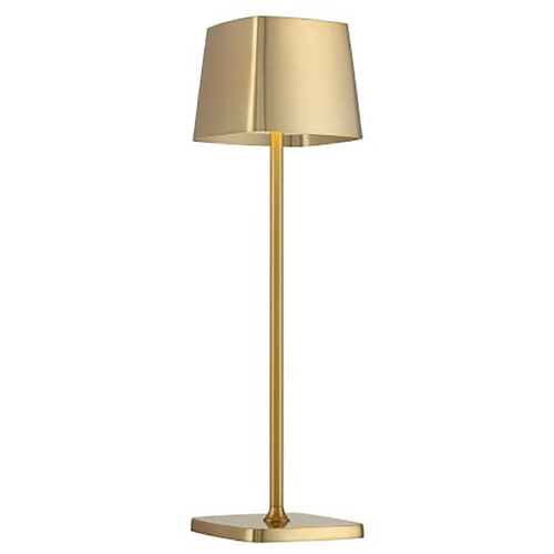George Kovacs Task Portables Soft Brass LED Table Lamp with Square Shade