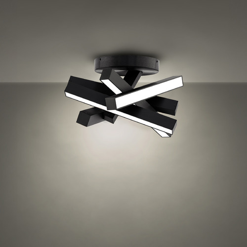 Modern Forms by WAC Lighting Modern Forms Chaos Black LED Semi-Flushmount Light FM-64817-BK