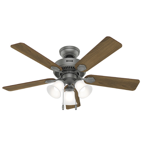 Hunter Fan Company Swanson Matte Silver LED Ceiling Fan with Light