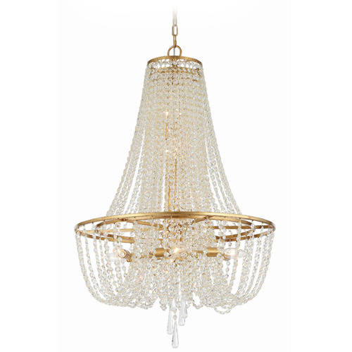 Crystorama Lighting Arcadia Antique Gold Crystal Chandelier