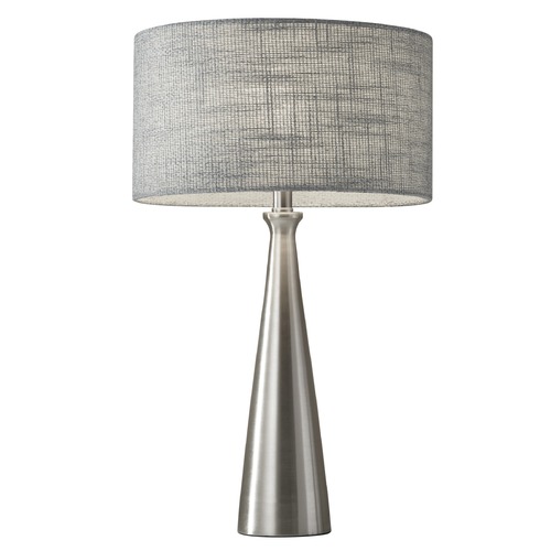 Adesso Home Linda Brushed Steel Table Lamp with Drum Shade