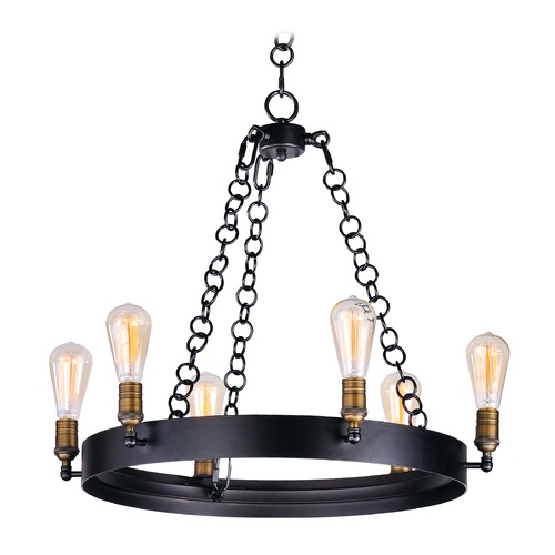 Maxim Lighting Maxim Lighting Noble Black / Natural Aged Brass Chandelier 26273BKNAB/BUI