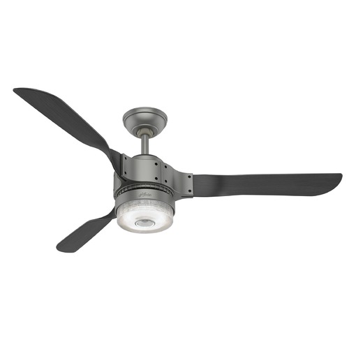 Hunter Fan Company Hunter 54-Inch Matte Silver LED Ceiling Fan with Light with Hand-Held Remote 59381