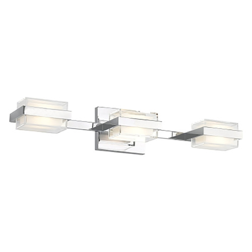 Visual Comfort Modern Collection Visual Comfort Modern Collection Sean Lavin Kamden Chrome LED Vertical Bathroom Light 700BCKMD3SC-LED930