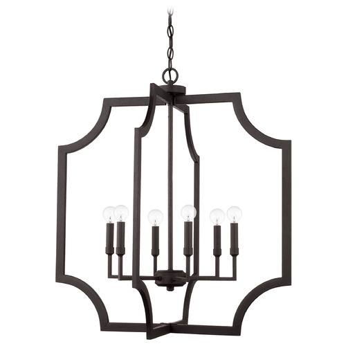 Lesley 28-Inch Foyer Pendant in Black Iron by Capital Lighting