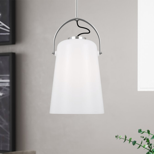 Lauren Ralph Lauren 17.38-Inch Tall Hazel Polished Nickel Pendant by Visual Comfort Studio