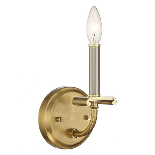 Craftmade Lighting Stanza Brushed Polished Nickel & Satin Brass Sconce by Craftmade Lighting 54861-BNKSB