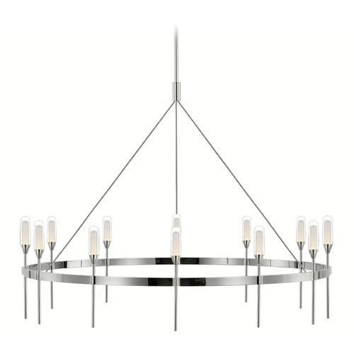Visual Comfort Signature Collection Peter Bristol Overture XL Chandelier in Nickel by VC Signature PB5031PN-CG