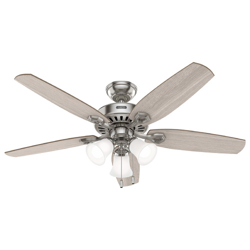 Hunter Fan Company Builder Brushed Nickel LED Ceiling Fan with Light