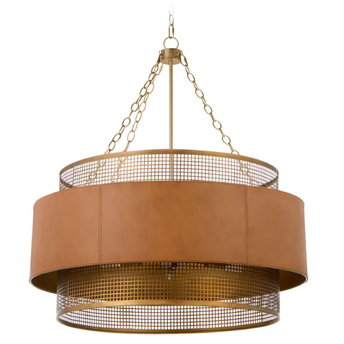 Cyan Design New Comb Aged Brass and Brown Chandelier