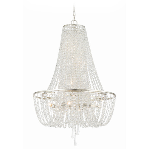 Crystorama Lighting Arcadia Antique Silver Crystal Chandelier