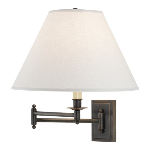 Kinetic Linen Shade Swing Arm Lamp by Robert Abbey