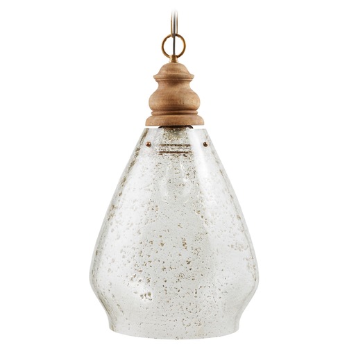 Juniper 13.75-Inch Pendant in Wood & Brass by Capital Lighting