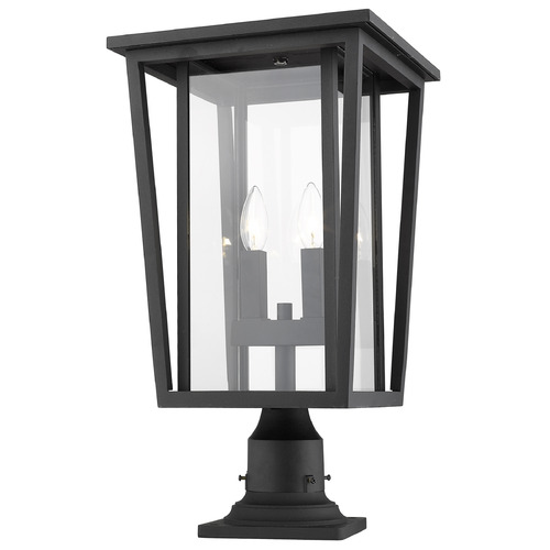 Z-Lite Seoul Black Post Light by Z-Lite 571PHBR-533PM-BK