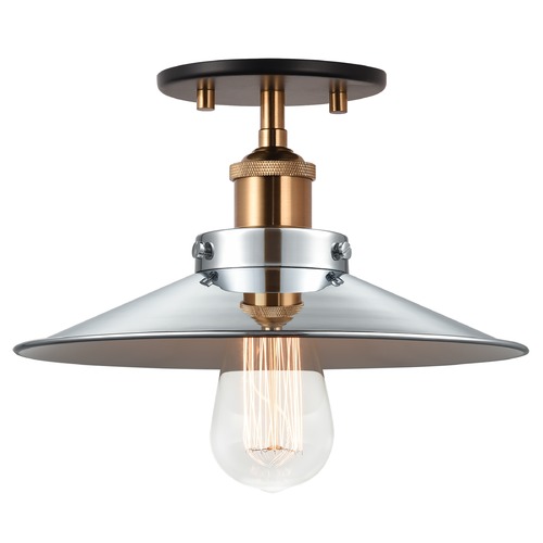 Bulstrodes Workshop Aged Gold & Chrome Semi-Flush Mount by Matteo Lighting