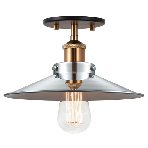 Matteo Lighting Bulstrodes Workshop Aged Gold & Chrome Semi-Flush Mount by Matteo Lighting X46111AGCH