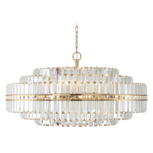 Crystorama Lighting Hayes Aged Brass Crystal Chandelier
