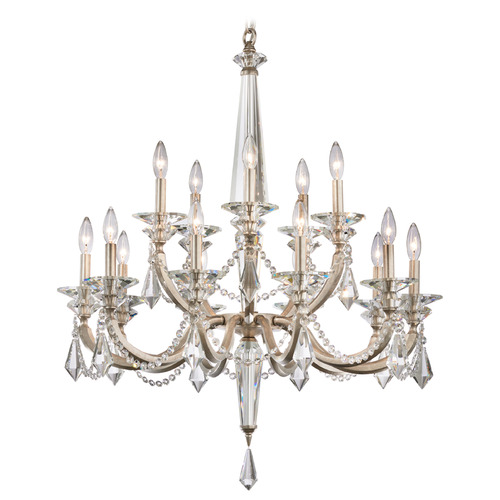 Schonbek Worldwide Lighting Verona Antique Silver Crystal Chandelier
