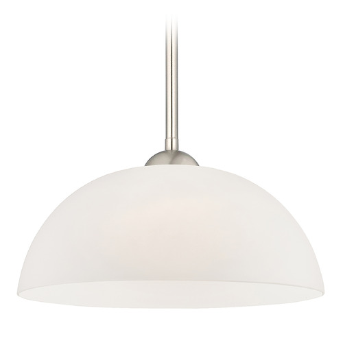 Design Classics Lighting Gala Fuse Pendant in Satin Nickel with Dome Glass by Design Classics 581-09 G1785-WH