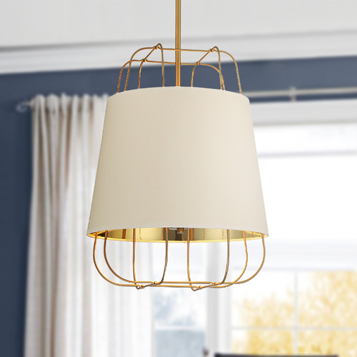 Eurofase Lighting Tura Brass & White Pendant by Eurofase Lighting 38143-014