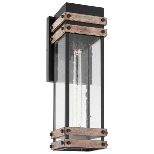 Nuvo Lighting Homestead Large Wall Lantern in Matte Black & Wood by Nuvo Lighting 60-7542