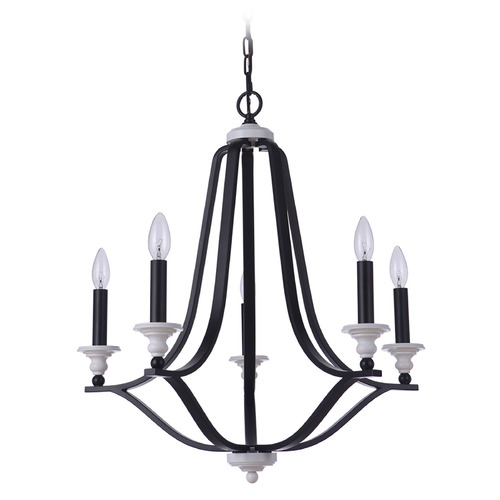 Craftmade Lighting Esme Flat Black & Matte White Chandelier by Craftmade Lighting 57625-FBMWW