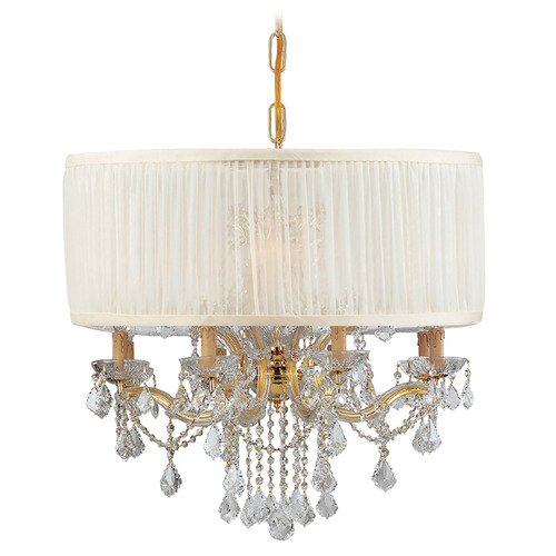 Crystorama Lighting Crystorama Lighting Brentwood Gold Crystal Chandelier 4489-GD-SAW-CL-S