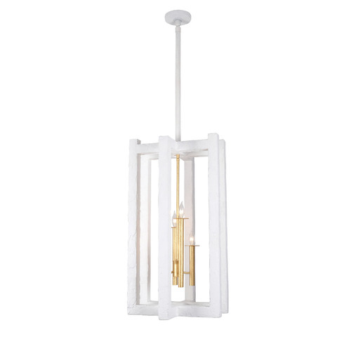 Kalco Lighting Duo Soft Gold & White Pendant Light