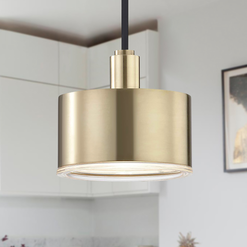 Nora LED Mini Pendant in Brass by Mitzi by Hudson Valley
