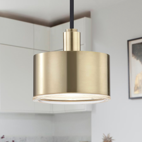 Mitzi by Hudson Valley Nora LED Mini Pendant in Brass by Mitzi by Hudson Valley H159701-AGB