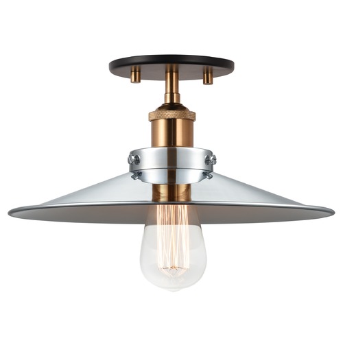 Bulstrodes Workshop Aged Gold & Chrome Semi-Flush Mount by Matteo Lighting