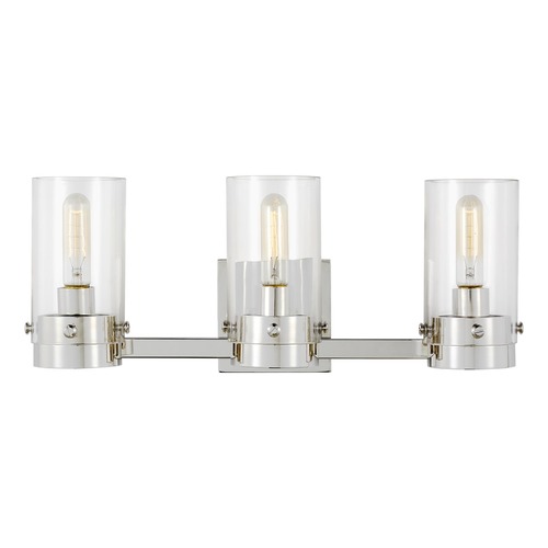 Chapman & Meyers Garrett Polished Nickel 3-Light Bath Vanity Light by Visual Comfort Studio