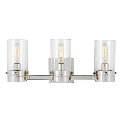 Visual Comfort Studio Collection Chapman & Meyers Garrett Polished Nickel 3-Light Bath Vanity Light by Visual Comfort Studio CW1003PN